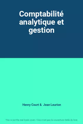 Couverture du produit · Comptabilité analytique et gestion