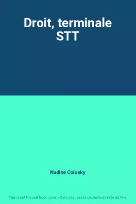Couverture du produit · Droit, terminale STT