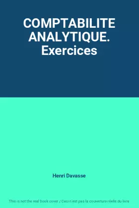 Couverture du produit · COMPTABILITE ANALYTIQUE. Exercices