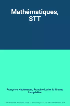 Couverture du produit · Mathématiques, STT