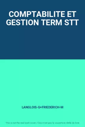 Couverture du produit · COMPTABILITE ET GESTION TERM STT