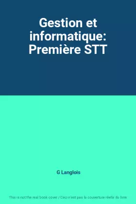 Couverture du produit · Gestion et informatique: Première STT