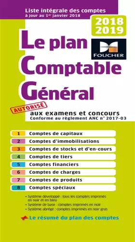 Couverture du produit · Plan comptable général 2018-2019