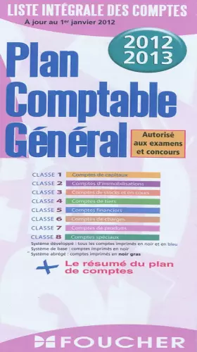 Couverture du produit · Plan comptable général 2012-2013