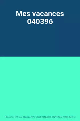 Couverture du produit · Mes vacances 040396