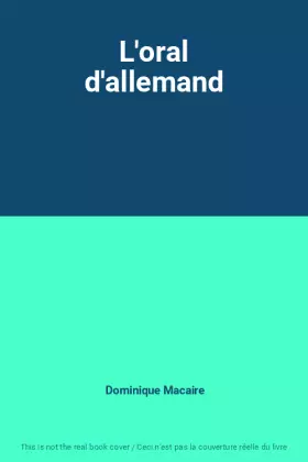 Couverture du produit · L'oral d'allemand