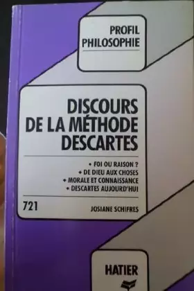 Couverture du produit · Profil d'une Oeuvre : Discours de la méthode profil n°721