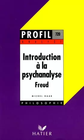 Couverture du produit · Profil d'une oeuvre : Analyse de l'introduction à la psychanalyse, Freud