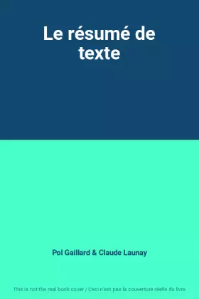 Couverture du produit · Le résumé de texte