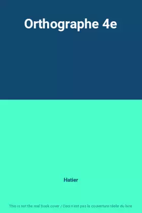 Couverture du produit · Orthographe 4e