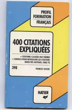 Couverture du produit · 400 citations expliquées