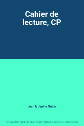 Couverture du produit · Cahier de lecture, CP