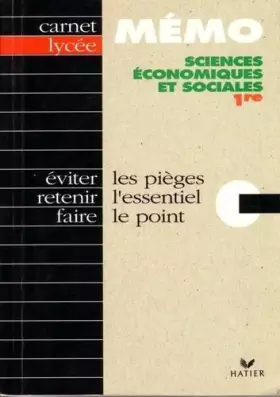 Couverture du produit · Sciences économiques et sociales, 1re