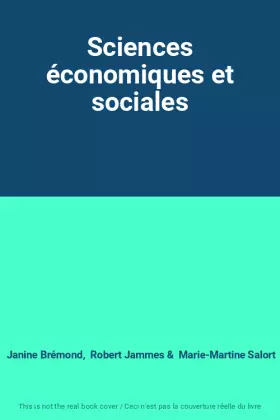 Couverture du produit · Sciences économiques et sociales