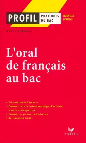 Couverture du produit · Profil : L'Oral de français au bac