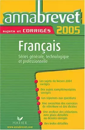 Couverture du produit · Français : Séries générale, technologique et professionnelle