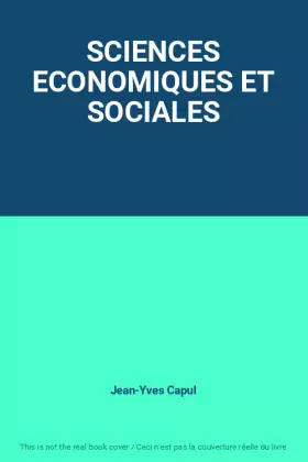 Couverture du produit · SCIENCES ECONOMIQUES ET SOCIALES