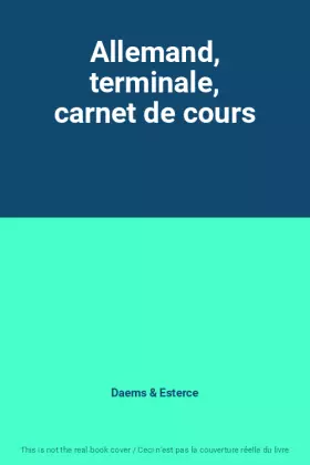 Couverture du produit · Allemand, terminale, carnet de cours
