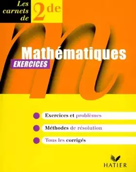 Couverture du produit · Mathématiques, seconde, carnet d'exercices