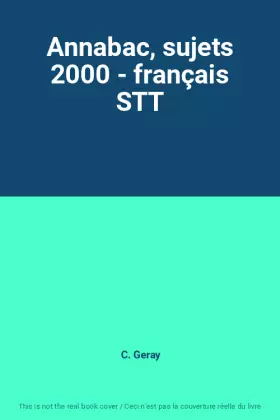 Couverture du produit · Annabac, sujets 2000 - français STT