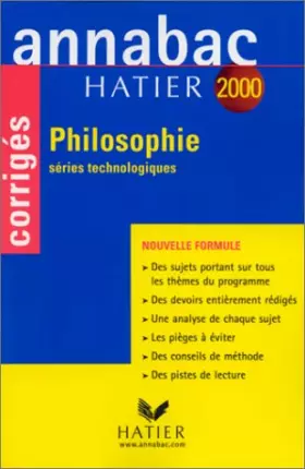 Couverture du produit · Annabac corrigés 2000 - philosophie STT