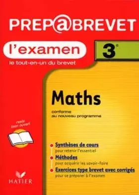 Couverture du produit · Prépabrevet, l'examen : Maths, 3e