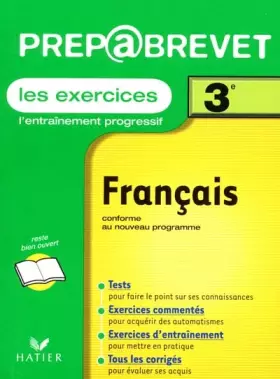 Couverture du produit · Prépabrevet, les exercices : Français, 3e