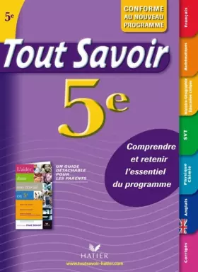 Couverture du produit · Tout savoir 5e