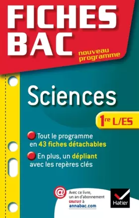 Couverture du produit · Fiches Bac Sciences 1re ES/L