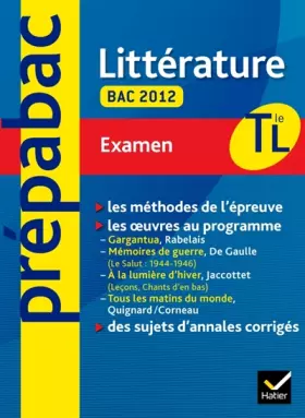 Couverture du produit · Prépabac examen Littérature Tle L Bac 2012