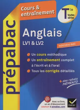Couverture du produit · Anglais Tle - Prépabac Cours & entraînement: Cours, méthodes et exercices - Terminale