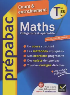 Couverture du produit · Maths Tle ES, L - Prépabac Cours & entraînement: Cours, méthodes et exercices - Terminale ES, L
