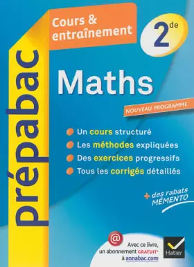 Couverture du produit · Maths 2de - Prépabac Cours & entraînement: Cours, méthodes et exercices - Seconde