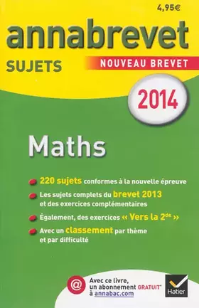 Couverture du produit · Annales Annabrevet 2014 Maths