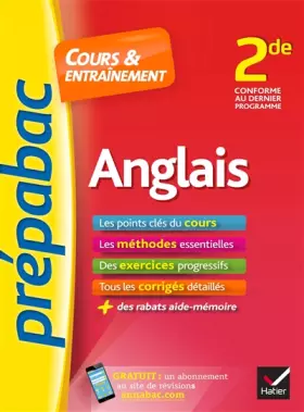 Couverture du produit · Anglais 2de - Prépabac Cours & entraînement: cours, méthodes et exercices progressifs (seconde)