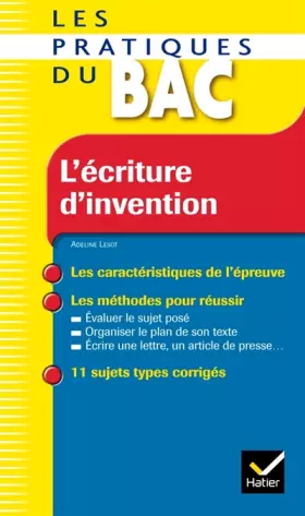 Couverture du produit · L'écriture d'invention