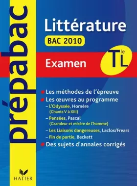 Couverture du produit · Prépabac Examen Littérature Tle L Bac 2010