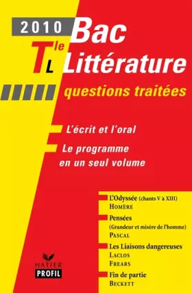 Couverture du produit · Bac littérature Tle L 2010