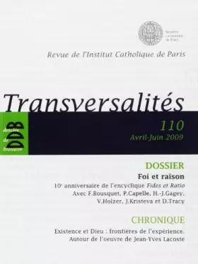 Couverture du produit · Revue Transversalites N110