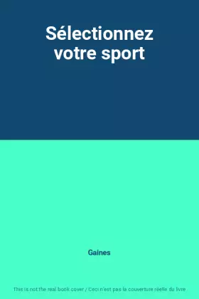 Couverture du produit · Sélectionnez votre sport