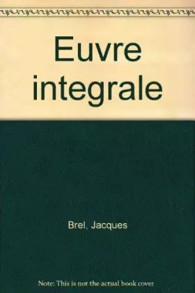 Couverture du produit · Oeuvre intégrale