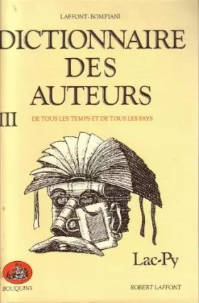 Couverture du produit · Dictionnaire des auteurs : Tome 3