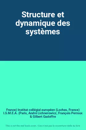 Couverture du produit · Structure et dynamique des systèmes