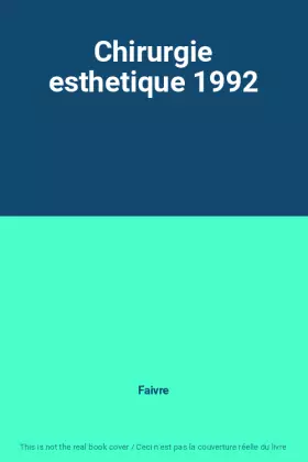 Couverture du produit · Chirurgie esthetique 1992