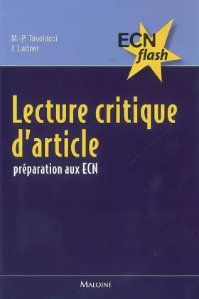 Couverture du produit · Lecture critique d'article : Préparation aux ECN
