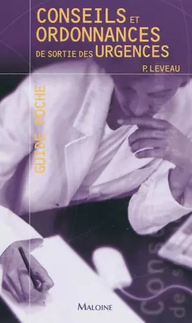Couverture du produit · Conseils et ordonnances de sortie des urgences