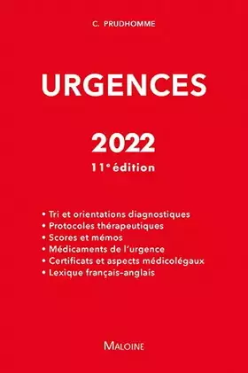 Couverture du produit · Urgences, 11e ed.: 2022