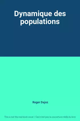 Couverture du produit · Dynamique des populations