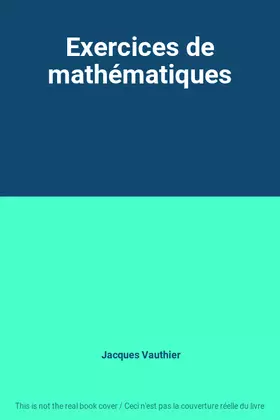 Couverture du produit · Exercices de mathématiques