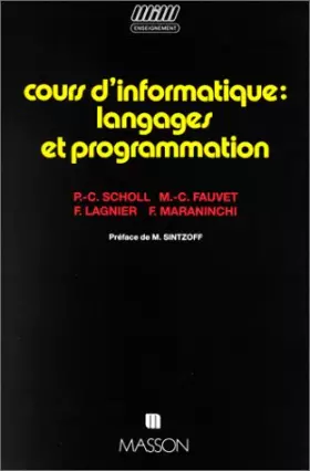Couverture du produit · Cours d'informatique : langages et programmation